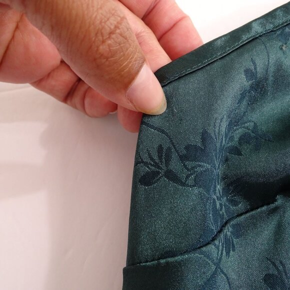 Shein Green Floral Pattern Crop Cami Tank Top Women Size S Adjust Straps FLAW - Picture 11 of 12